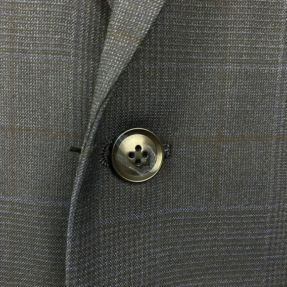 Bar III Men's Slim-Fit Wool Suit Jacket Size 44S Navy Plaid E07996